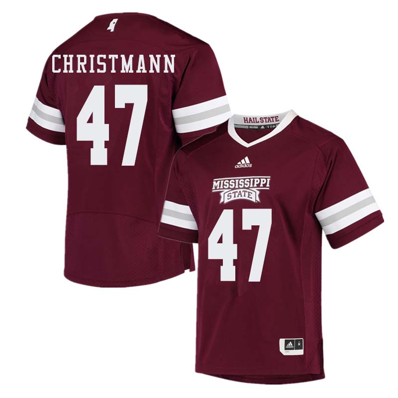 Men #47 Jace Christmann Mississippi State Bulldogs College Football Jerseys Sale-Maroon - Click Image to Close